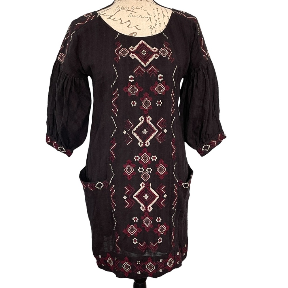FREE PEOPLE EMBROIDERY DRESS MINI SZ S